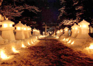 米沢市の冬のイベント「上杉雪灯篭まつり」開催